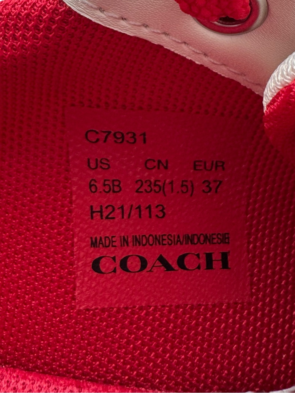 Coach Women's White Sneakers with Red Accents and Mickey Graphic - Picture 5 of 6